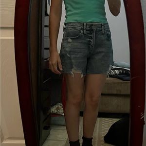 High rise boyfriend shorts
